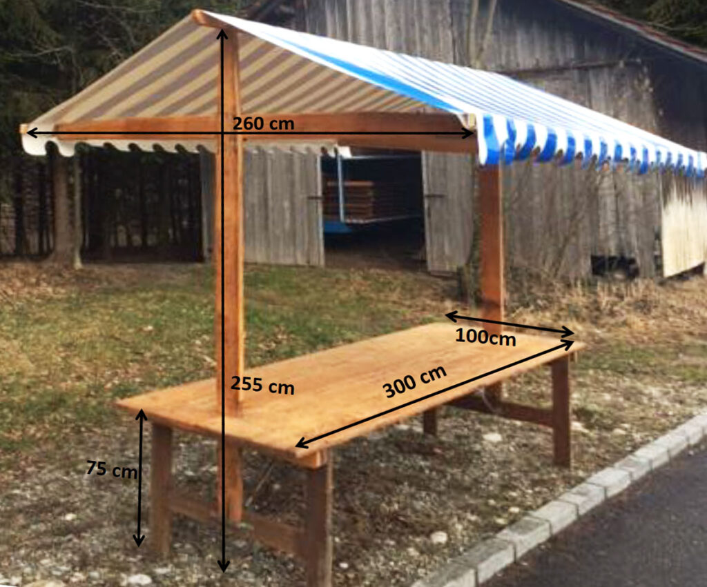 marktstand mit vermassung